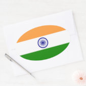 India Flag Oval Sticker (Envelop)