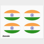 India Flag Oval Sticker (Vel)