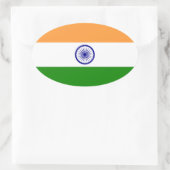 India Flag Oval Sticker (Tas)
