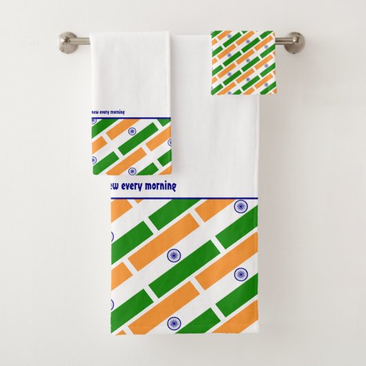 INDIA FLAG Personalized ScriptWHITE Bad Handdoek (Insitu)