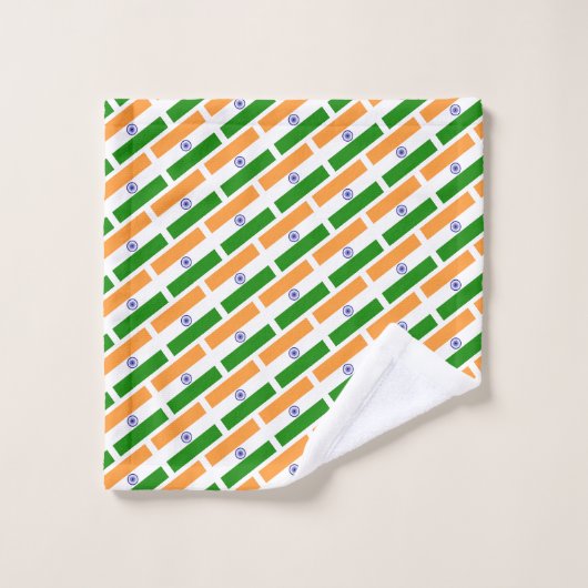 INDIA FLAG Personalized ScriptWHITE Bad Handdoek (Wasdoekje)