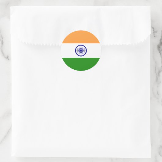 India flag  ronde sticker (Tas)