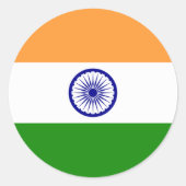 India flag  ronde sticker (Voorkant)