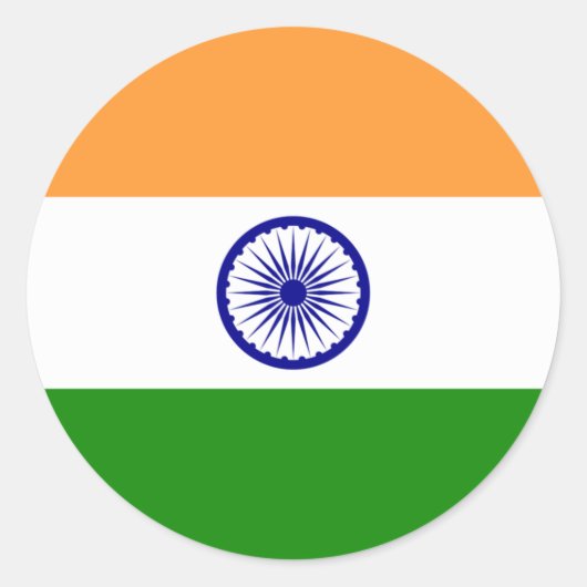 India flag  ronde sticker (Voorkant)