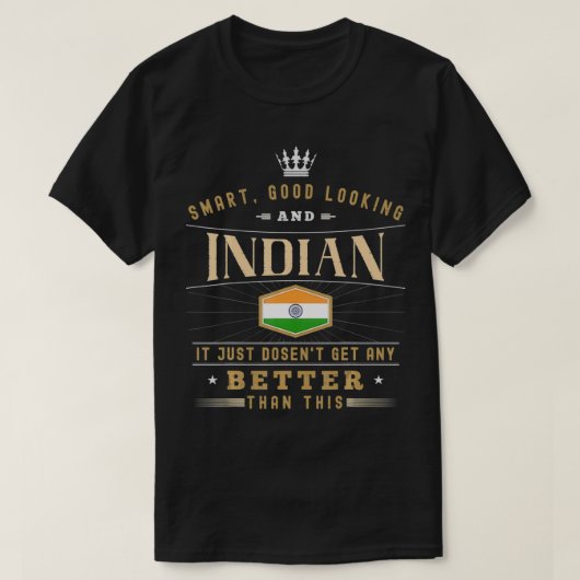 India Flag Souvenirs voor Indische Mannen en vrouw T-shirt (Design voorkant)