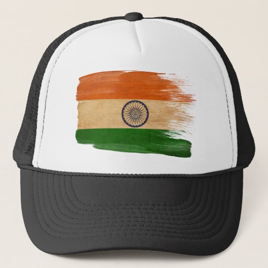 India Flag Trucker Hat Trucker Pet (Voorkant)