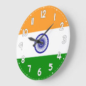 India Flag Wall Clock – Patriotic Indian Decor Grote Klok (Hoek)