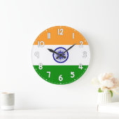 India Flag Wall Clock – Patriotic Indian Decor Grote Klok (Huis)