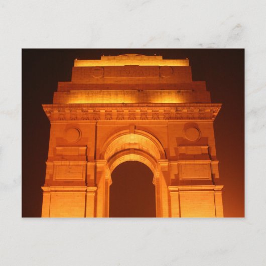 India Gate Delhi India Briefkaart (Voorkant)