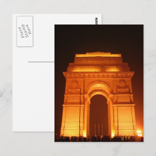 India Gate Delhi India Briefkaart (Voorkant / Achterkant)