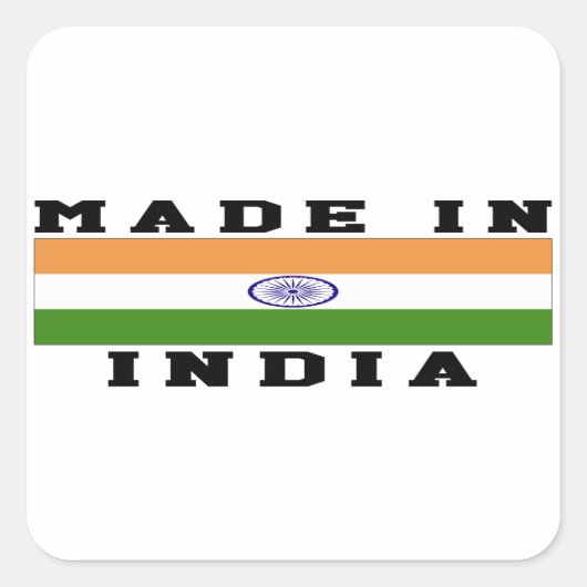 India gemaakt in Design Vierkante Sticker (Voorkant)