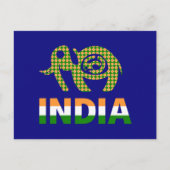 India, geschilderde olifant briefkaart (Voorkant)