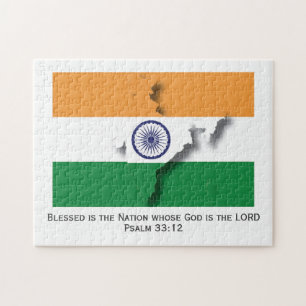 INDIA   Gezegende natie   INDIAN FLAG Legpuzzel