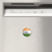 India Glanzende Cirkel Vlag Magneet (Insitu (Vaatwasser))