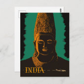 India, groot boeddha standbeeld briefkaart (Voorkant / Achterkant)