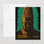 India, groot Boeddhabeeld Briefkaart (Voorkant / Achterkant)