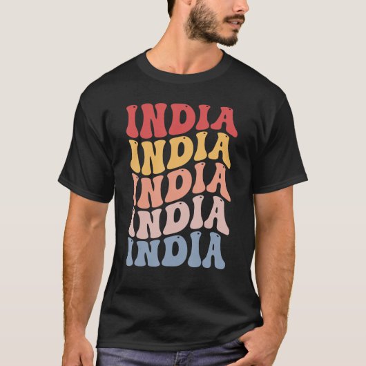 India Groovy Retro Indian T-shirt (Voorkant)