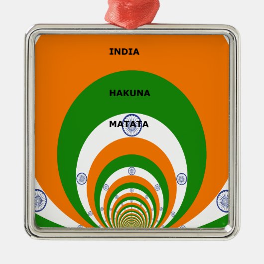 India HAKUNA MATATA Metalen Ornament (Voorkant)