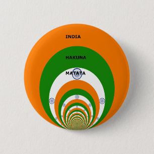 India HAKUNA MATATA Ronde Button 5,7 Cm