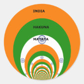 India HAKUNA MATATA Ronde Sticker (Voorkant)