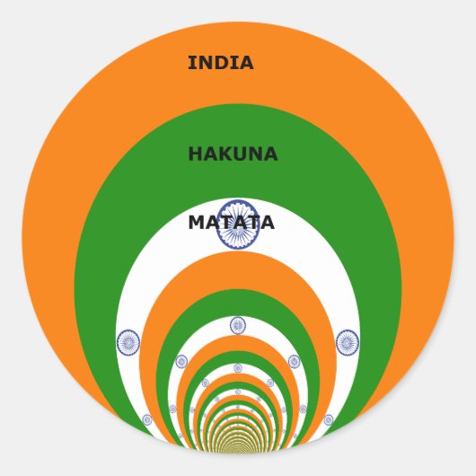 India HAKUNA MATATA Ronde Sticker (Voorkant)