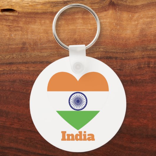 India Heart Flag Sleutelhanger (Achterkant)