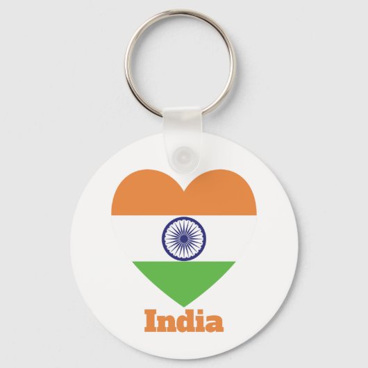 India Heart Flag Sleutelhanger (Achterkant)