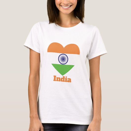 India Heart Flag T-shirt (Voorkant)