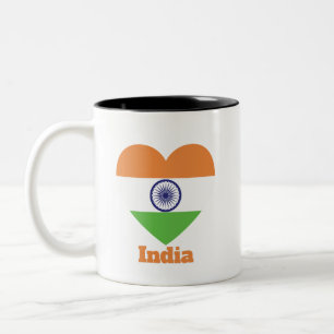 India Heart Flag Tweekleurige Koffiemok