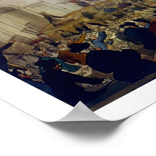 India House, The Sale Room, van 'Ackermann's Micr Poster (Hoek)