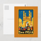 India Hyderabad Vintage-reis Briefkaart (Voorkant / Achterkant)