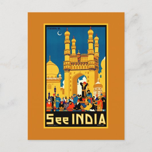 India Hyderabad Vintage-reis Briefkaart (Voorkant)