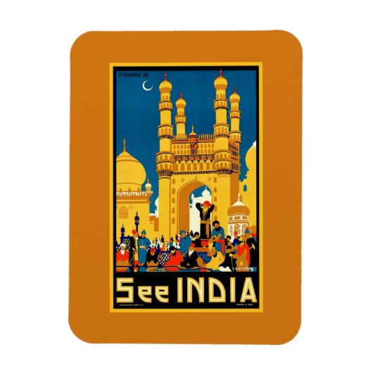 India Hyderabad Vintage reizen Magneet (Verticaal)