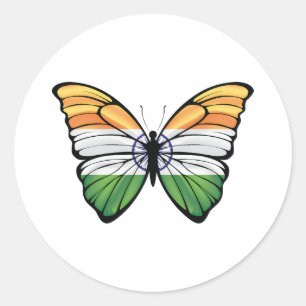 India Hypolimnas vlinder Ronde Sticker