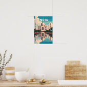 India illustratie reis kunst vintage poster (Keuken)