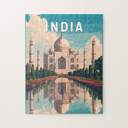 India Illustration Travel Art Vintage Legpuzzel (Verticaal)