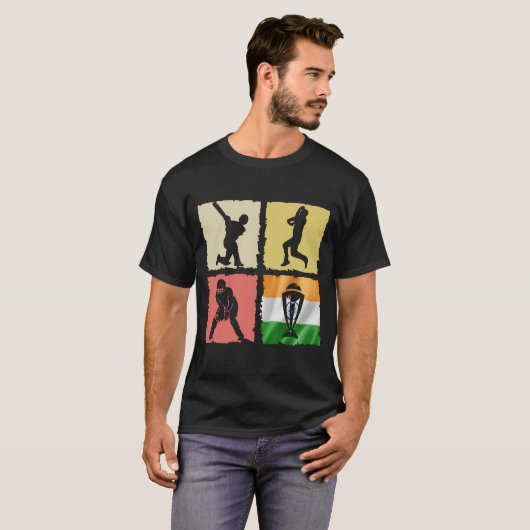 India - India Cricket - Steun India Cricket voor T-shirt (Voorkant volledig)