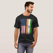 India Indian American Flags Proud USA India T-shirt (Voorkant volledig)