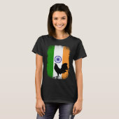 India Indian flag game fowl rooster gallero gamefo T-shirt (Voorkant volledig)
