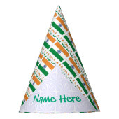 India Indian Flag Tiled Green Personalized Name Feesthoedjes (Voorkant)