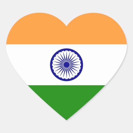 India/Indiase hartvlag Hart Sticker (Voorkant)