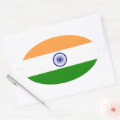 India - Indiase nationale vlag Ovale Sticker (Envelop)