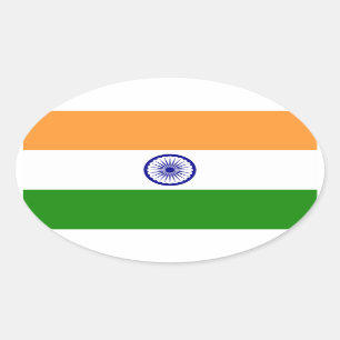 India - Indiase nationale vlag Ovale Sticker