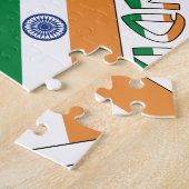 India Indiase Vlag Gecodeerd Gepersonaliseerd  Legpuzzel (Zijkant)