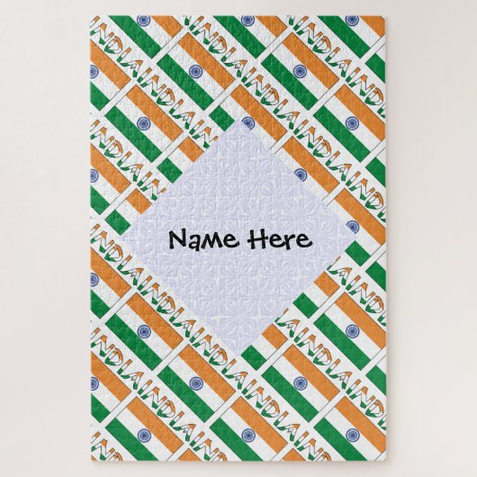 India Indiase Vlag Gecodeerd Gepersonaliseerd  Legpuzzel (Verticaal)