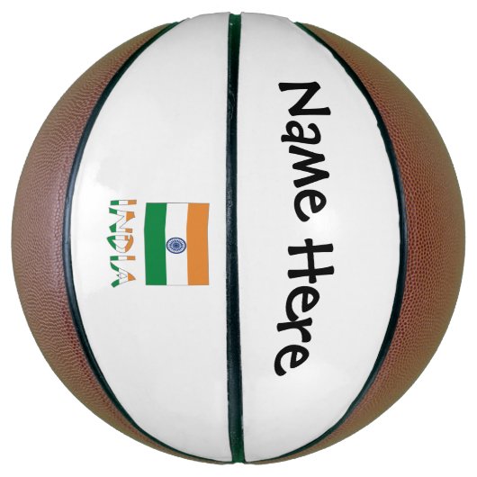 India Indiase vlag gepersonaliseerd Basketbal (Verticaal)