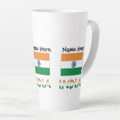 India Indiase vlag gepersonaliseerd Latte Mok (Rechterhoek)