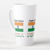 India Indiase vlag gepersonaliseerd Latte Mok (Linkerhoek)