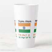 India Indiase vlag gepersonaliseerd Latte Mok (Voorkant)