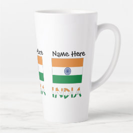 India Indiase vlag gepersonaliseerd Latte Mok